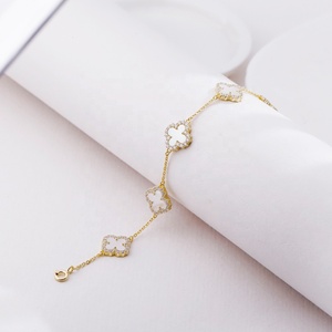 Bộ trang sức cỏ bốn lá SPJ cao cấp, charm bạc <span class=keywords><strong>925</strong></span>, vòng tay bạc S925, bộ trang sức dành cho nữ - Product Image 4