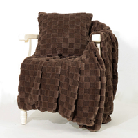 Plaid tricoté non toxique anti-boulochage 100% polyester jacquard écologique lavable en machine pour toutes les saisons confortable