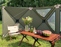 Paravent de camping automatique, pare-vent portable pour caravane, écran d'intimité avec fenêtres transparentes pour pique-nique