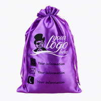 Sacs cadeaux en satin personnalisés avec cordon de serrage et logo pour bijoux, cosmétiques, emballage et promotion de marque