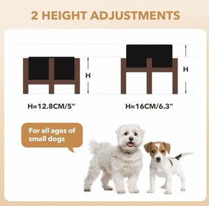 Yükseltilmiş köpek maması standı ile ayarlanabilir bambu ve ahşap depolama raf orta/büyük köpekler için dayanıklı yükseltilmiş köpek kase tutucu - Product Image 3