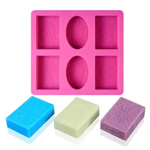 Square Rectangle Resin 3D Custom Silicone Soap Mould Molds In Bulk With Custom Logo For Handmade Soap Lot Making