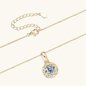 Collier Pendentif Moissanite VVS GRA Taille Ronde de 1 à 3 carats, Étoile Scintillante, en Argent 925 Plaqué Or, Vente en Gros Usine - Product Image 4