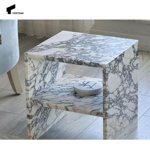 Tostone Top Calacatta Viola quadrato in marmo naturale pietra divano tavolino per Villa casa appartamento soggiorno <span class=keywords><strong>e</strong></span> ufficio arredamento - Product Image 1