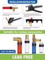 Outil de sertissage KING SMART PEX 3/4 pouce, sertisseur de tuyaux à cliquet pour la réparation et l'installation de tuyaux d'eau PEX