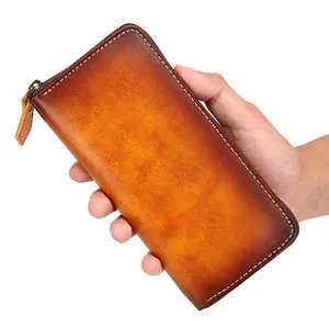 Vintage Modern Wallet Western New Supplier Luxury Minimalist Handmade Genuine Leather Woman Coin Card Holder Wallet Wrist Purses