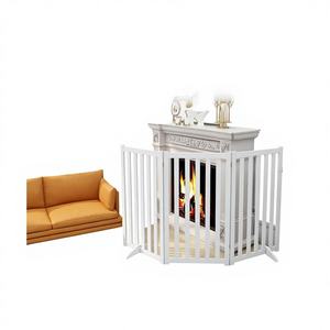 Barrière pour animaux de compagnie autoportante extra haute de 36 pouces, moderne et écologique, en bois massif, pliable, avec pieds de support - Product Image 1