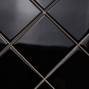 Piastrelle Pretagliate Nere Lucide 20x20, Mosaico 10x10 per Pareti e Pavimenti - Product Image 5
