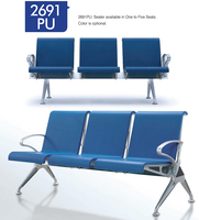 Chaise d'attente d'hôpital d'aéroport, chaise de réception de salle d'attente en aluminium PU de bureau de clinique