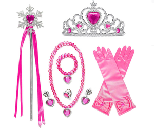 ชุดคอสเพลย์เจ้าหญิงพีชชุดการแสดงบนเวทีสำหรับงานเลี้ยงวันเกิดชุดงานรื่นเริงเด็กพร้อมมงกุฎและต่างหู - Product Image 5