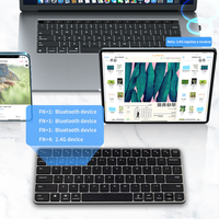 Keyboard nirkabel Universal, papan ketik ergonomis Mini ramping portabel