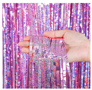 Hunli-telón de fondo de fotografía de varios tamaños para fiesta de niños, cortinas de color dorado brillante para boda - Product Image 6