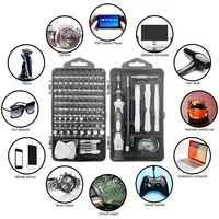 Kit de réparation multifonctionnel 115-en-1 avec tournevis magnétique, pinces en alliage d'acier au carbone et outils de démontage pour téléphone/PC