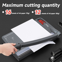 Massicot Guillotine Manuel Robuste Noir A4 16 Feuilles, Prix d'Usine en Gros, Pour Bureau et Usage Professionnel