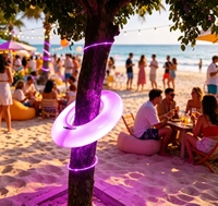 Anneau lumineux LED moderne pour arbre, lumière en forme de beignet RGB, étanche IP54, décoration extérieure pour Halloween et Noël, télécommande, jardin