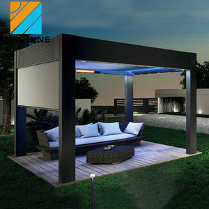 자동 회전 셔터 정원 아치 모터식 금속 알루미늄 루버 파고라 야외용 - Product Image 2