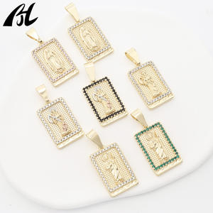 थोक फैशन 14k में सोने के आयताकार धार्मिक आश्रित पवित्र माता संत जूदास की मृत्यु देवता पवित्र बच्चे - Product Image 2