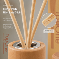 Diffuseur de parfum TopOne 50 ml en rotin naturel, décoration d'intérieur moderne et minimaliste, huile parfumée avec bâtonnets en fibres haute densité, idéal pour un cadeau