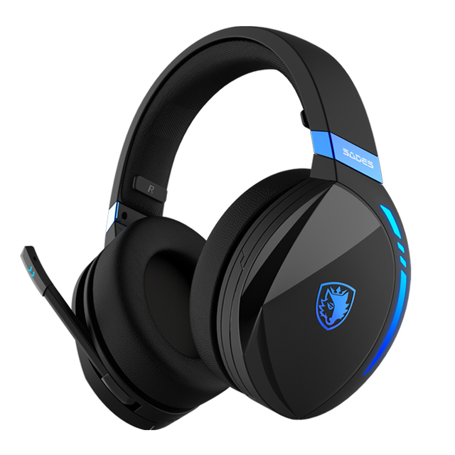 SADES Warden I BT Wireless Gamer Headphones Gaming Headset with Ai Noise Reduction Microphone and Detachable Headband