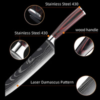 Couteau Kantetsu professionnel de haute qualité en acier inoxydable de 8 pouces avec lame ultra-affûtée, parfait pour couper le poisson et la viande