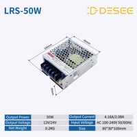 Fuente de Alimentación de Alta Gama LRS-50W-12V AC-DC, Ultrafina con Certificación BIS, Fuente de Alimentación Conmutada