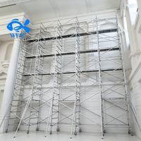 Andamio Móvil de Aluminio para Uso en Interiores/Exteriores con Ruedas para Trabajos de Decoración y Mantenimiento de Edificios