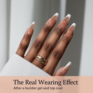 XCOATTIPS Faux Ongles Réutilisables en Gros, Forme Cercueil Ballerine Moyenne, Couverture Complète, French Manucure, Gel Souple, Ongles à Presser X Coat Tip - Product Image 2