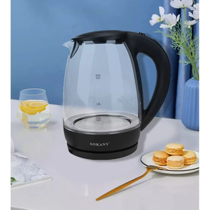 Hervidor Eléctrico Doble de Vidrio Borosilicato Moderno de 2 Litros, 1500W, 220V, con Apagado Automático y Protección Contra Ebullición en Seco, 2000g - Product Image 1