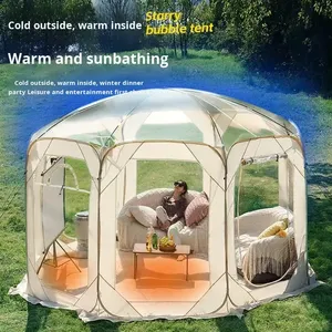 Carpa de Camping Portátil para Exteriores de Una Habitación, de PVC Transparente Reforzado y Poliéster Oxford, para las Cuatro Estaciones, Impermeable, 3000 mm+ - Product Image 2