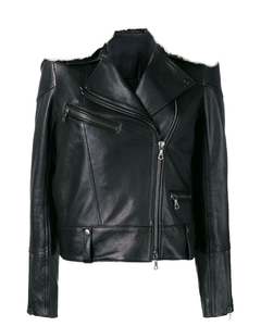 Quilted Summer Casual Denim <b>Jacket</b> with Hood Puff Sleeves Zipper Closure Washed Finish Solid Color Leather <b>Jackets</b> - Product Image 3