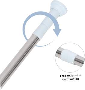 <span class=keywords><strong>Tringle</strong></span> télescopique en acier inoxydable épaissi, best-seller du fabricant, <span class=keywords><strong>tringle</strong></span> de rideau de douche sans perçage, <span class=keywords><strong>tringle</strong></span> à tension réglable - Product Image 2