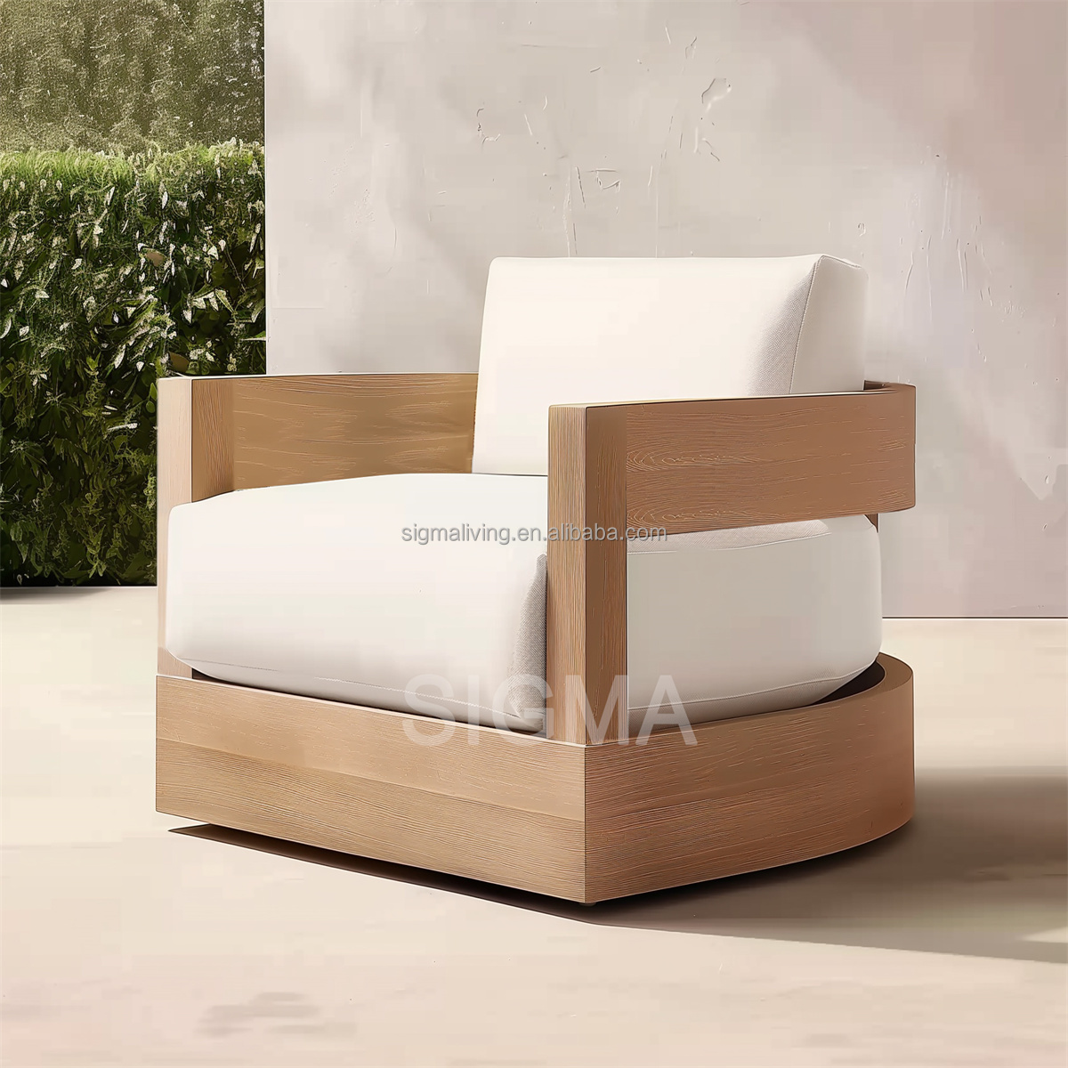 Factory Furniture Commercial Furniture Hotel Restaurant Three Seater Long Teak Sofa Modern Teak Patio Garden Sofa Set