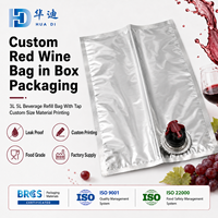 Sac de vin rouge personnalisé en gros en Bag-in-Box 3L 5L avec robinet, emballage liquide haute barrière pour distributeur de vin