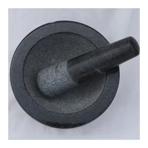 China Supplied Cooking Reuse 16*8cm Hand Movement Polished Kitchen Granite Pestle And Mortar