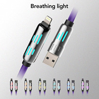 USB-C USB Tipe C pengisian daya Cepat 4-In-1, kabel standar PD, lampu pernapasan LED, lampu berjalan, aluminium Aloi, silikon untuk earphone