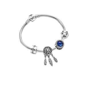 Bracciale Originale S925 in Argento con Stelle Blu Scintillanti, Stile Fiabesco, DIY Pandoraer, Vendita Diretta dal Produttore - Product Image 3