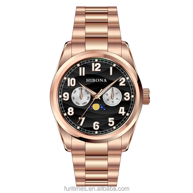 High Quality Luxury Men's Mechanical Quartz Chronograph Watch with Band 5mm Thin Case Diver Feature OEM Available