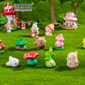 Adorno de Bosque de Cuentos de Hadas en Miniatura, Manualidad de Resina, Muñeco de Hongo y Elfo de Dibujos Animados, Decoración de Escritorio - Product Image 4