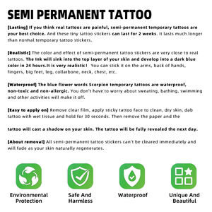 Genipin cráneo <span class=keywords><strong>Lobo</strong></span> flor <span class=keywords><strong>brazo</strong></span> impermeable 2 semanas tatuajes temporales jugo de hierbas tatuaje semipermanente personalizado 18 hojas 160*115mm - Product Image 4