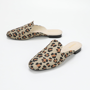 Top top qualité unisexe relax mules léopard femmes en cuir véritable mules plates sans lacet confortable <span class=keywords><strong>espadrilles</strong></span> sandale - Product Image 2