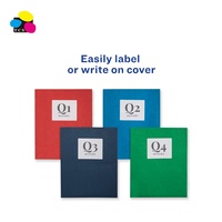 Carpeta de Presentación de Alta Calidad, 100% Papel Reciclado, con Recubrimiento UV, Tamaño Carta, Color Azul Marino, con Relieve, 230 g/m², 2 Bolsillos y 3 Cierres