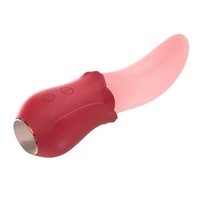 USB-betriebene realistische leckende Zunge Rose Vibrator 10 Geschwindigkeiten Nippel & Klitoris Stimulation Sexspielzeug für Frauen & Paare