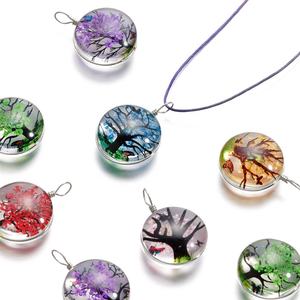 Glass Tree of Life <b>Pendants</b> Transparent Heart Shape Handmade Jewelry Accessories for <b>Necklace</b> - Product Image 1