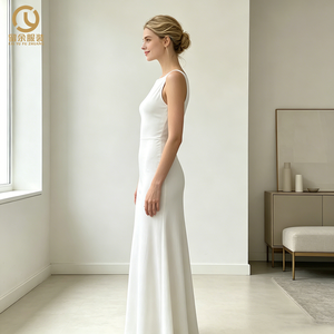Nouvelles arrivées de l'usine de Guangzhou : Robes décontractées d'été blanches sans manches pour femmes, style Charleston, grandes tailles, sexy, dos nu, pour soirée, longues - Product Image 3
