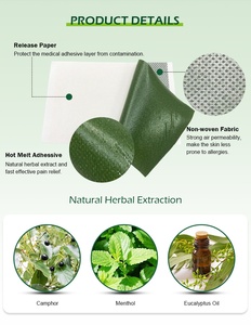 Fourniture de soins de santé en gros plâtre menthol à base de plantes à chaleur efficace sans patchs de douleur pour les muscles du cou - Product Image 4