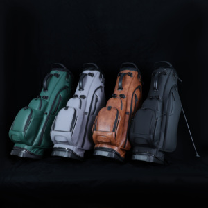 Sac de <span class=keywords><strong>golf</strong></span> de luxe imperméable en cuir PU grainé vert vintage personnalisé <span class=keywords><strong>pour</strong></span> hommes et femmes - Product Image 4