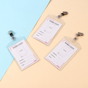 Porte-badge Foska hautement transparent 4,65 x 2,9 pouces, vertical, en plastique résistant à l'usure, pour salons professionnels et visiteurs de bureau - Product Image 6