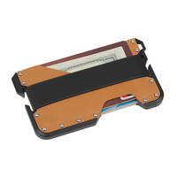 Sanchuan chine fournir RFID bouclier ouvre-bouteille hommes porte-cartes en métal portefeuille intelligent en cuir en alliage d'aluminium porte-carte