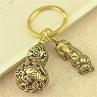 Porte-clés en laiton pur style Asie du Sud-Est, pendentif gourde porte-bonheur pour hommes et femmes, porte-clés de voiture, petit cadeau créatif