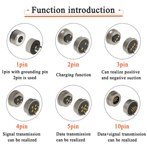 Denentech các nhà sản xuất 360 độ từ tính sạc POGO pin xoay tròn 4pin nam châm kết nối cho PCB ứng dụng - Product Image 3